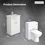 VeeBath Linx 1050 Vanity Unit Set, Wash Basin & WC Toilet Pan - White view 3