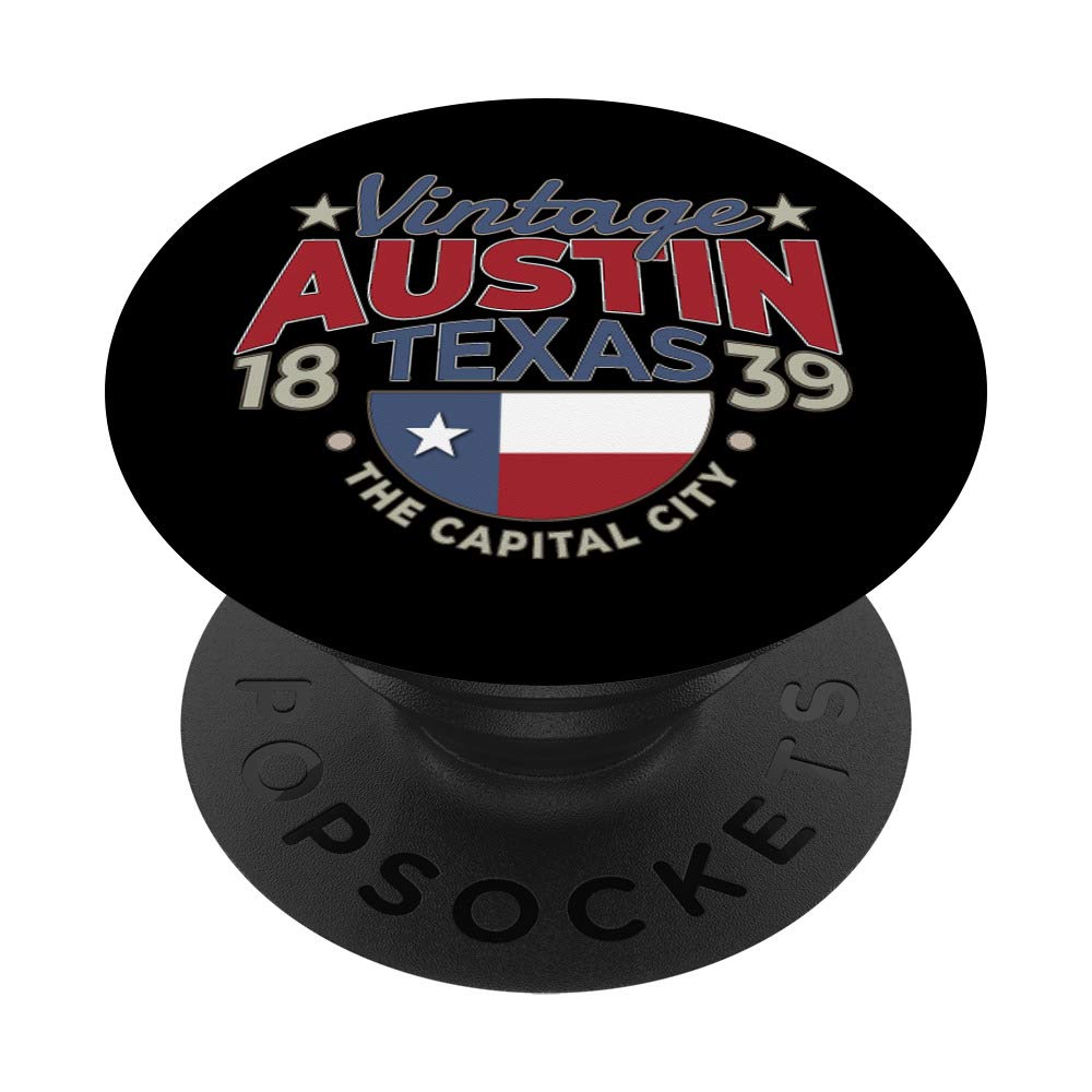 Vintage Austin Texas Flag Capital City 1839 Souvenir PopSockets Swappable PopGrip
