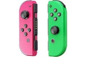 HUPEND for Nintendo Switch Controllers, Replacement for Switch Controller Support Wake up/Screenshot/Motion Control Pink Green