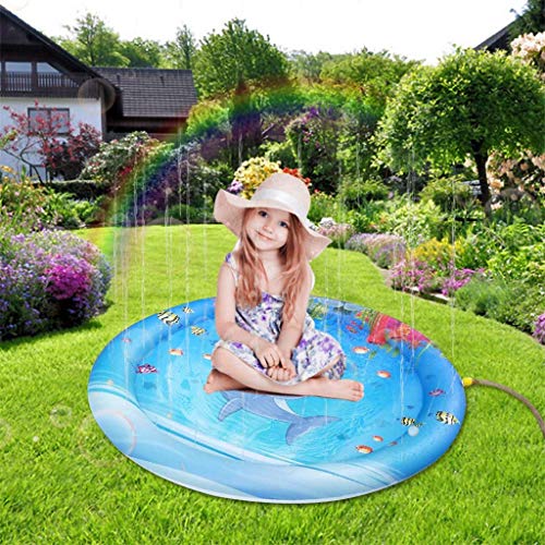 Summer Sprinkle & Splash Water Play Mat for Kids Outdoor Water Toys Team Inflatable Water Mat by Wesracia