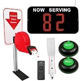 KOQICALL Take a Number System Queue Call System Now Serving Number System with 2-Digit LED Display 2 Next Button 1 Ticket Dispenser Stand