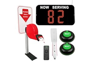 KOQICALL Take a Number System Queue Call System Now Serving Number System with 2-Digit LED Display 2 Next Button 1 Ticket Dis