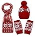 Simplicity Winter Adult/Child Snowflake Knit Set Scarf, Gloves & Beanie