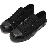 rosyclo Canvas Shoes for Women and Men, Low Top Canvas Sneakers Fashion Lace Up Comfortable Womens Classic Casual Tennis Walking Shoes