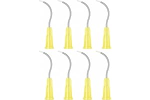 DDM International Pre Bent Dispensing Needle 19G Infusor Delivery Tips with Brush End, Box of 100