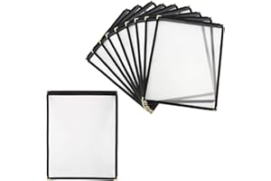 (10 Pack) Yaekoo Menu Cover for 8.5"x11" Single Page 2 View, Restaurant Recipe Menu Covers