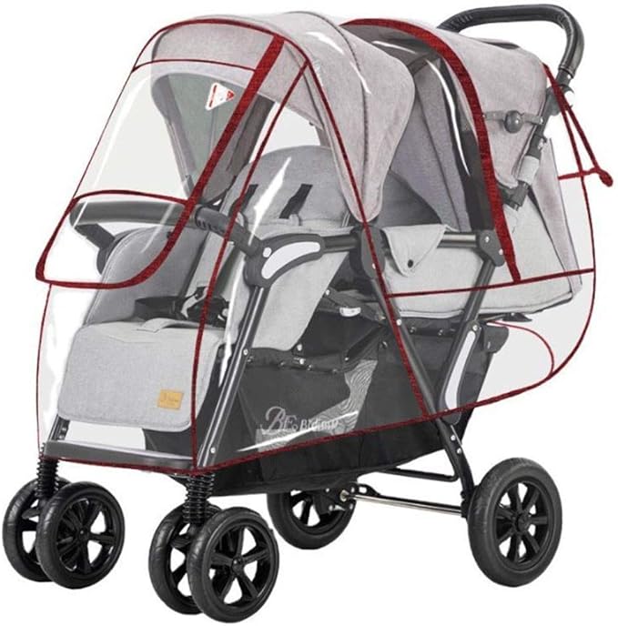 CTEGOOD Twin Baby Stroller Rain Cover, Tandem Stroller