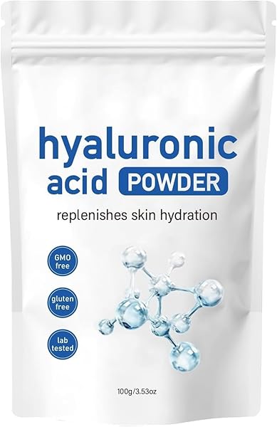 HYALURONIC ACID POWDER,100G/3.52OZ HYALURONIC ACID POWDER FOR SKINCARE, DIY FACIAL SERUM, WATER SOLUBLE HYDRATING INGREDIENT FOR SKIN MOISTURE