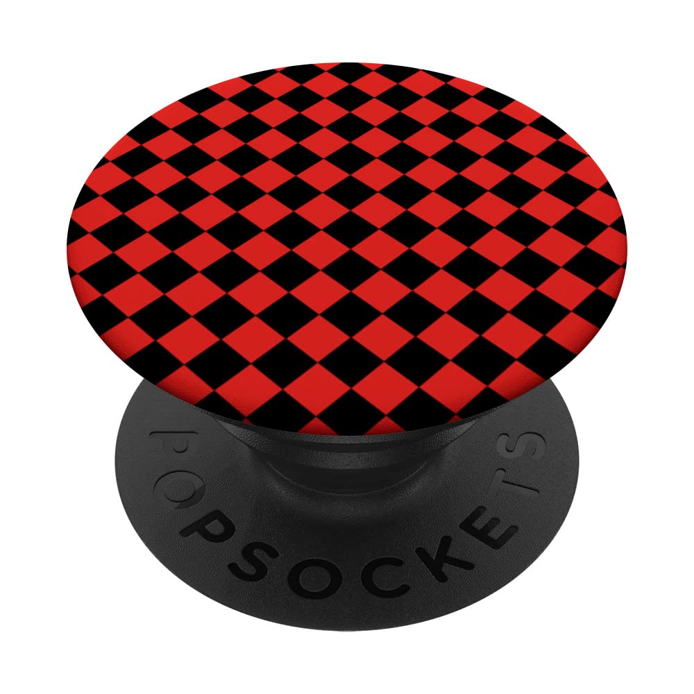 Red and Black Checkered Big Checkerboard PopSockets Swappable PopGrip