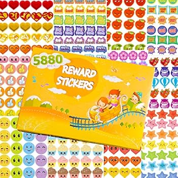 HORIECHALY Reward Stickers for Kids, Teacher Stickers, Mega Variety Pack Total in 5880 pcs 70+ Design Styles Incentive Stickers Classroom and School Supplies, Bulk Use for Reward Behavior Chart