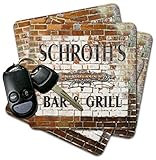 SCHROTH'S Bar & Grill Brick Wall Coasters - Set of 4