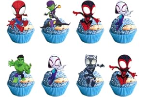 LOSEDE 24PCS Cartoon Cake Toppers Cupcake Toppers Cake Decorations Birthday Party Supplies Decorations (Style 3)