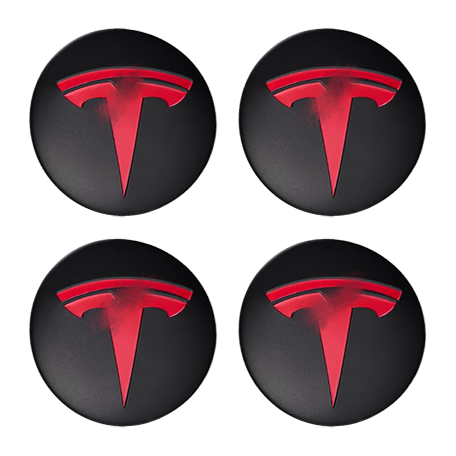 Photo 1 of Powlamks 4 PCS Wheel Center Hub Cap Sticker for Model 3 / Model Y, Wheel Rim Cover 2.2” Center Cap Sticker Compatible for Tesla Hubcaps with Logo Emblem, Waterproof Adhesive Backing