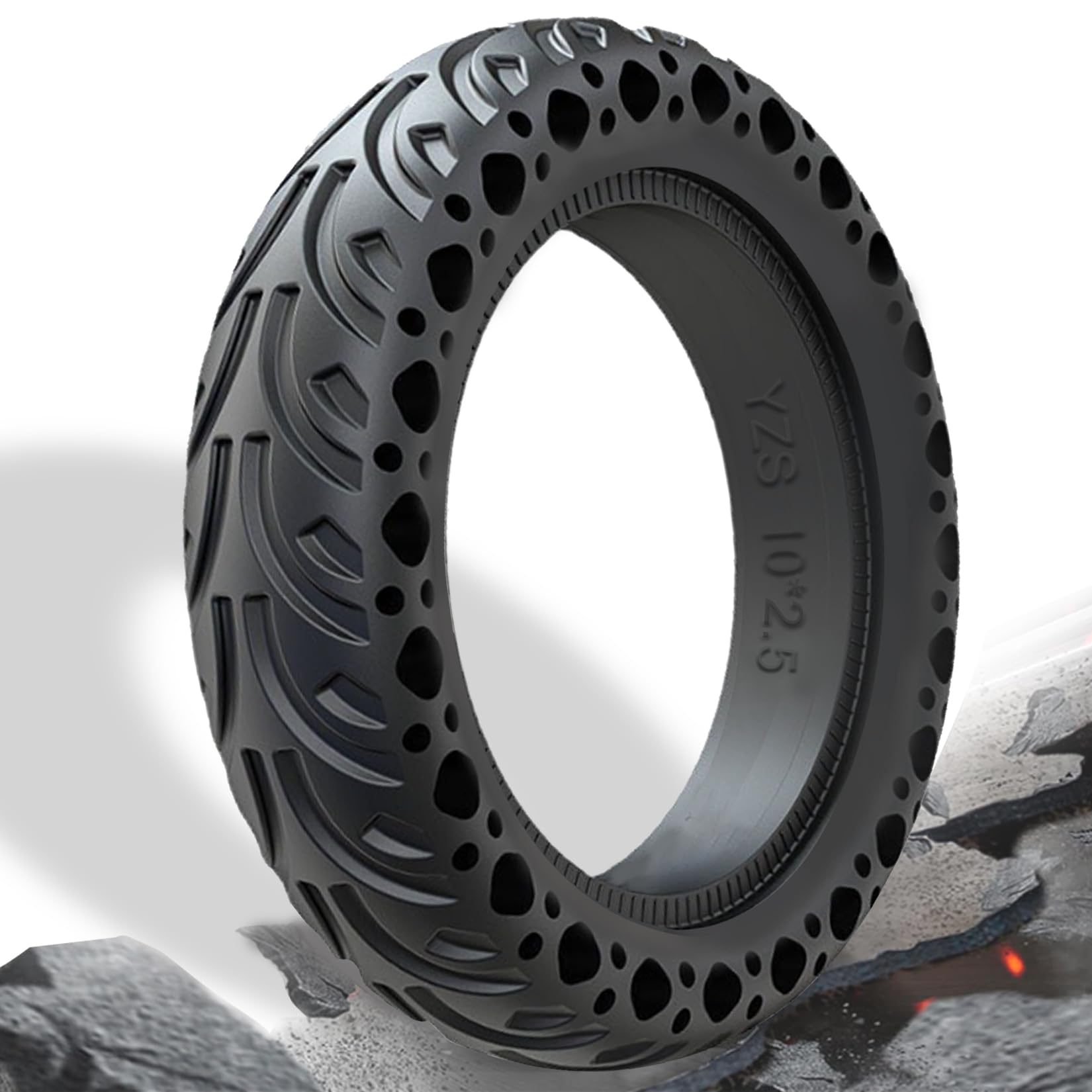 GLDYTIMES 10 inch Scooter Tyre, 10x2.5 Solid Tire Replacement for Segway-Ninebot MAX G30 E II/LE II/Zero 10X / Dualtron Victor Electric Scooter Wheel 10X2.50-6.5 Inch Solid Tire 60/70-6.5 Tyre