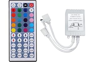 Bloepum RGB LED Controller+44 Keys Remote Control RGB Control Box DC12V for 2835 5050 RGB Light Strip