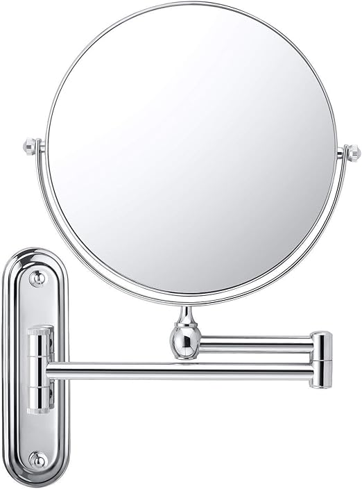 Wall Mount Makeup Magnifying Mirror Arm Shaving Swivel Extendable