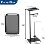 niffgaff Black Toilet Paper Holder Stand with Top Storage Shelf 4 Reserve Rolls view 5