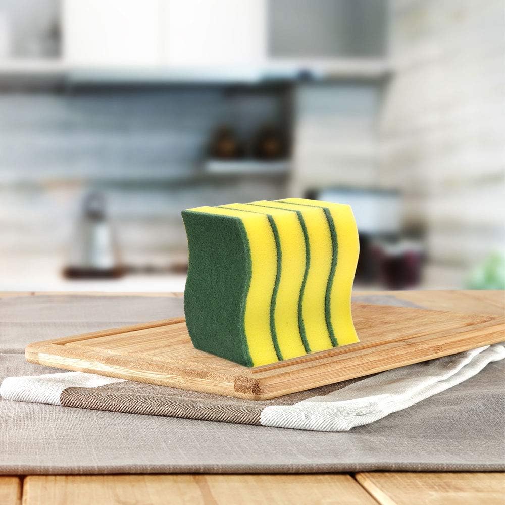 AIDEA Heavy Duty Scrub Sponge-12Count, Cleaning Scrub Sponge, Stink Free Sponge, Effortless Cleaning Eco Scrub Pads for Dishes,Pots,Pans All at Once,Size: 4.3"x 3.12" x 1.2": Kitchen & Dining