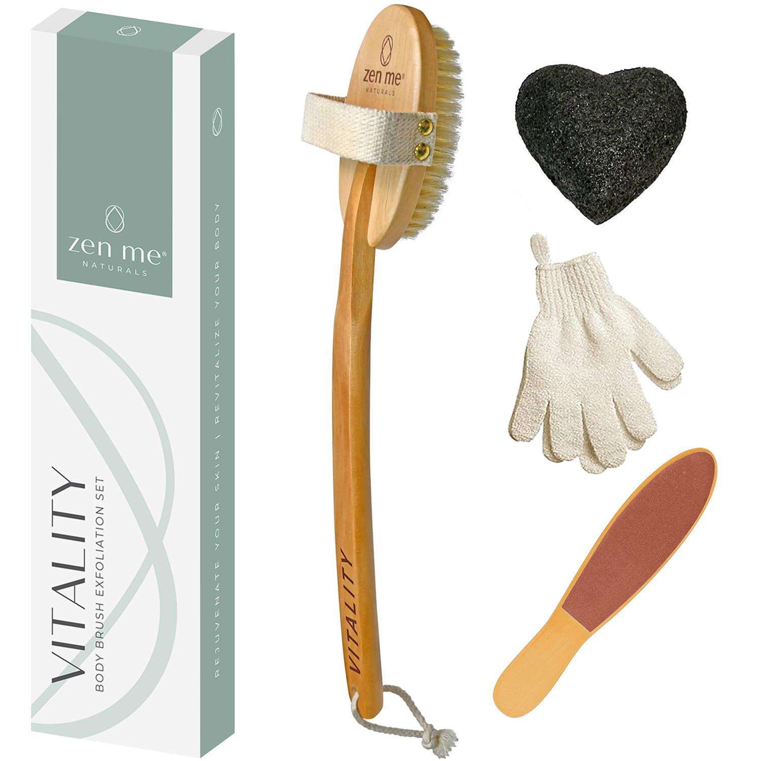 Mua ZEN ME Dry Brushing Body Brush Set for Lymphatic Drainage Natural
