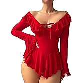 Avidlove Sexy Lingerie Babydoll Rave Ruffle Dress Off Shoulder Long Sleeve Nightgowns Outfits For Women S-XXL
