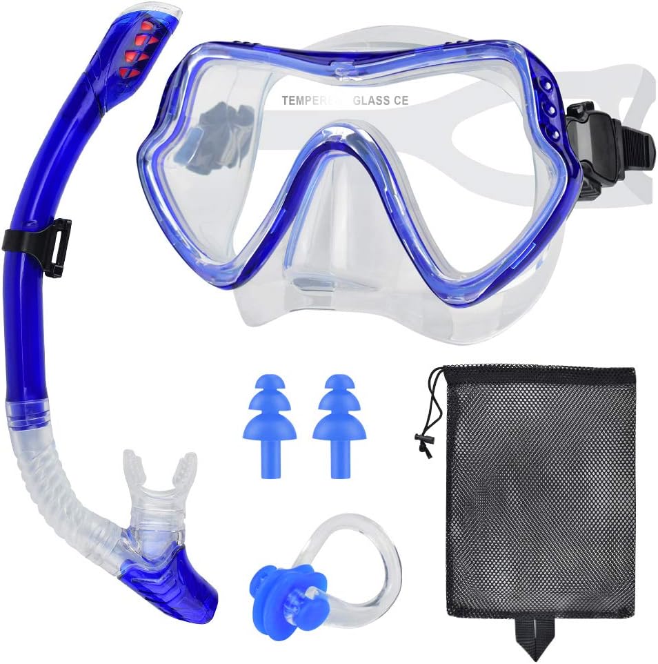 Schnorchelmasken-Set, Anti-Beschlag-Maske & Trockenschnorchel, freies Atmen, Anti-Leck-Trocken ...