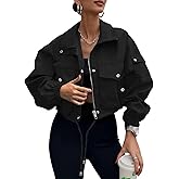 UEAL Womens Cropped Bomber Jacket 2026 Trendy Zip Up Lightweight Utility Anorak Coat With Pockets