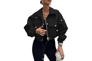 UEAL Womens Cropped Bomber Jacket 2025 Trendy Zip Up Lightweight Utility Anorak Coat With Pockets