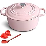 M-cooker 4.5 Quart Enameled Dutch Oven with Self Basting Lid Household Cast Iron Soup Pot Non-stick Enamel Pot with Silicone 