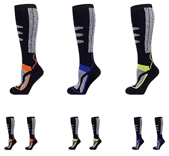 AlbTrade 3 Paar Kinder Damen Skisocken Sportsocken