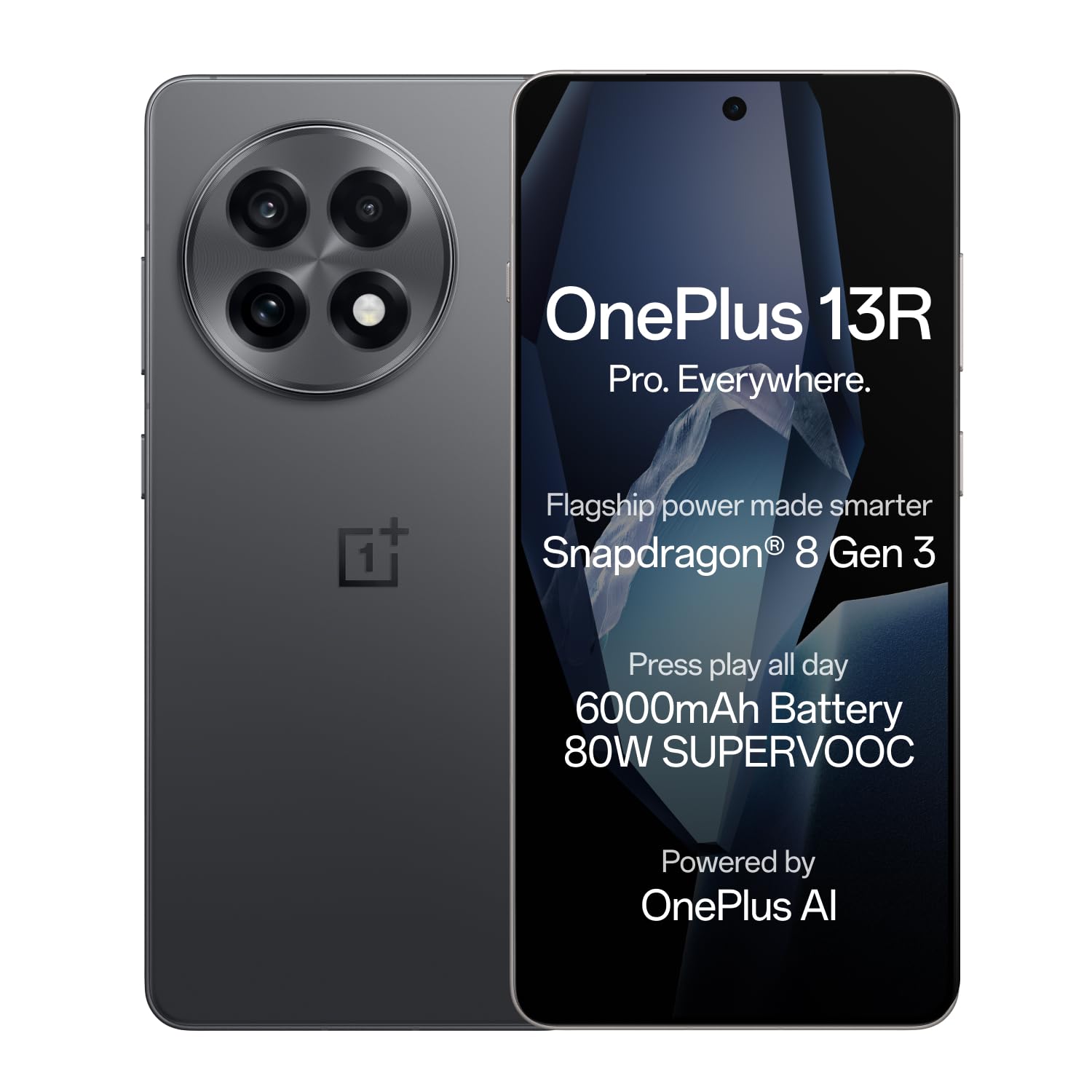OnePlus 13R| Smarter with OnePlus AI (12GB RAM, 256GB Storage Nebula Noir)