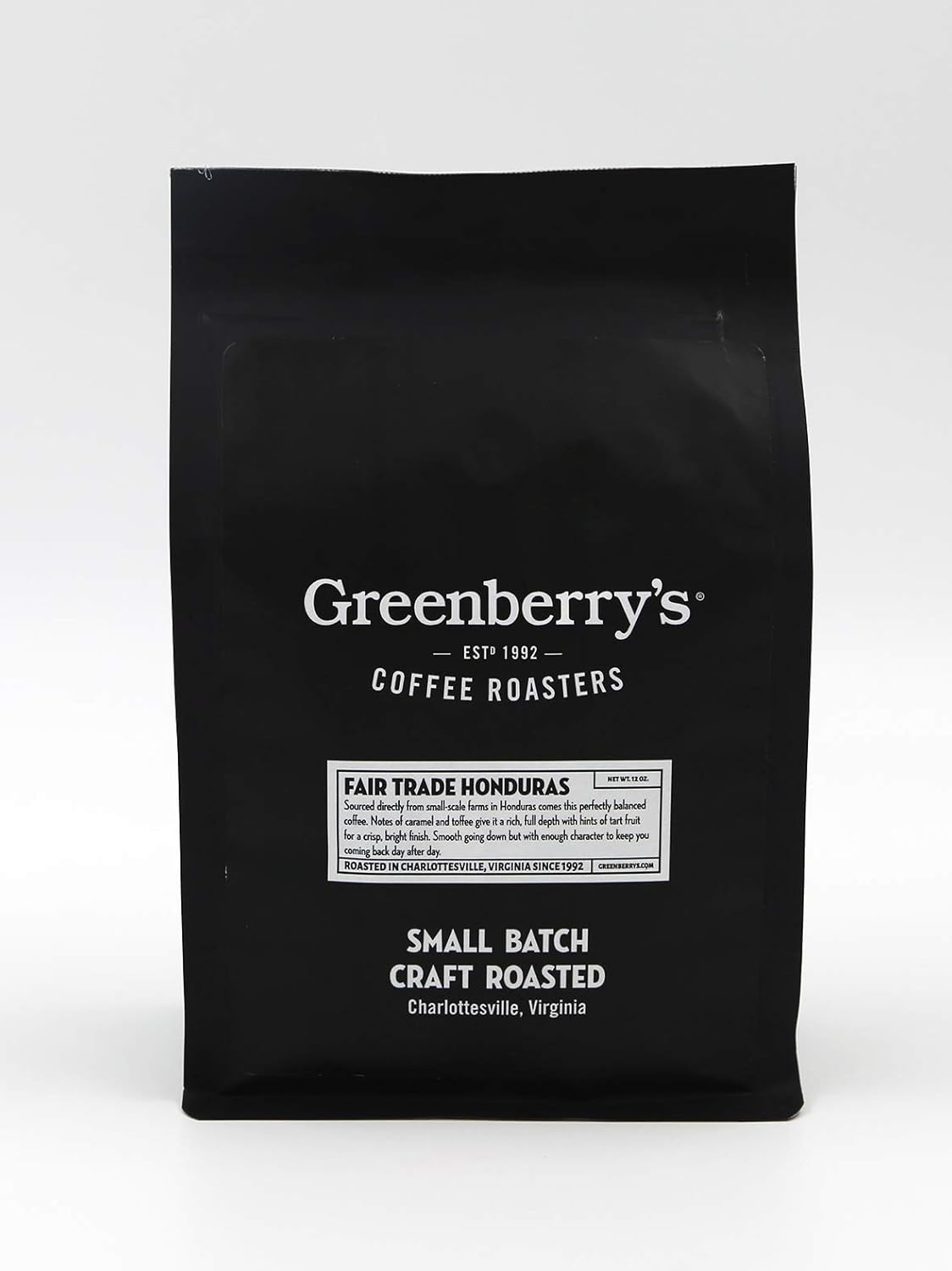 Greenberry's Coffee Co. - Fair Trade Honduras Whole Bean - Bold, Fresh, 100% Arabica, Medium Roast Beans, 12 oz