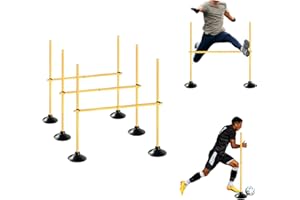 TNZMART 4.9 FT Agility Poles Adjustable Hurdles for Soccer Football Speed Training Equipment Track and Field