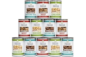 SURVIVAL FROG Survival Fresh Mixed Canned Meat - All Natural Canned Meat 4 Beef, 4 Chicken, 4 Ground Beef - Emergency Survival Meal 14.5oz Small Cans for Camping & Hiking - Meats from USA Farms (12 Pack)