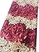 pqdaysun Rhinestones Beading African Net Lace Fabric 5 Yards F50624 (Wine)