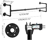 IBUYKE Wall Mounted Clothes Rail 127cm Industrial Pipe Rack Heavy Duty view 7