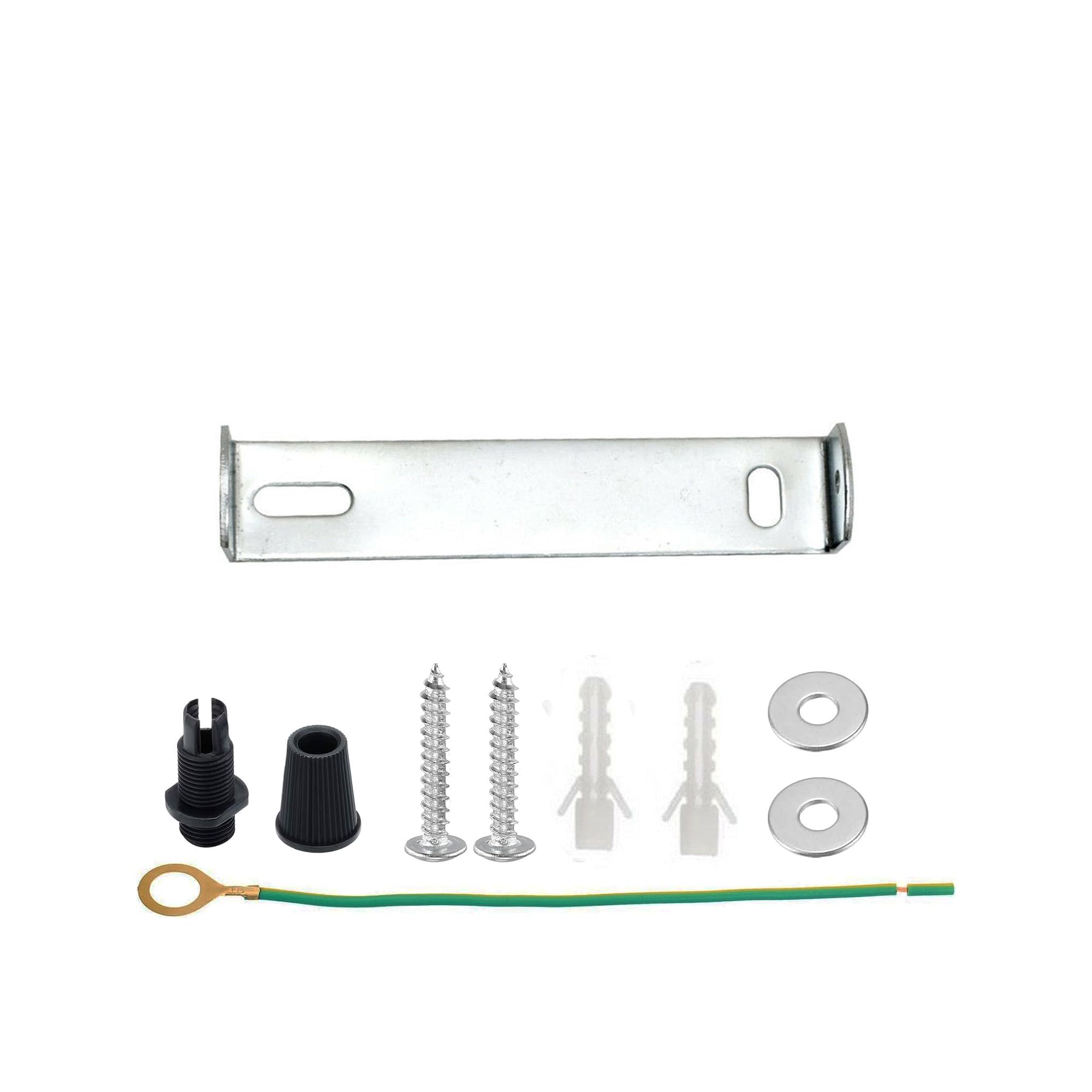 LEDSone 45mm Ceiling Light Mounting Bracket Kit Metal Crossbar Plate Pendant Light Fixture with Screws Wall Plugs Washers Earth Wire for Ceiling Rose Lighting Installation (45mm)