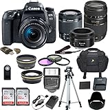 Canon EOS 77D DSLR Camera w/ 5 Lens Bundle