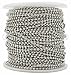 CleverDelights 2.0mm Ball Chain - Platinum Silver Color - 100 Feet