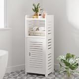 Dripex 4 Tier Bathroom Floor Cabinet White 30W x 30D x 80H cm Door Style 1