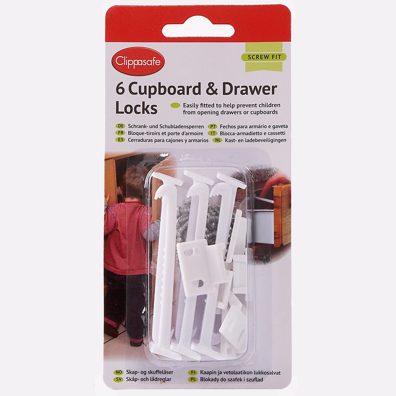 Clippasafe Model 71/1 Drawer Locks (6 Pack) - Mail Order Box