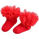 Marlegard Girl Lace Tutu Socks Baby Toddler Girls Eyelet Ruffle Lace Dance Dressy Socks 2-8T