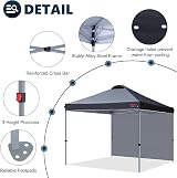MasterCanopy Durable Ez Pop-up Gazebo 3x3M with One Sidewall Black view 4