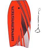 Ultimate WaveMaster Pro 44" Bodyboard for Adults, EPS Core &amp; Wrist Leash | Pro performance: EPS core, IXPE deck &amp; HDPE slick bottom; crescent tail, channels &amp; rails; 3 lb design for 150-250 lb riders