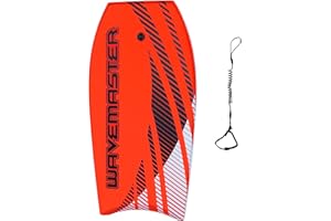 BEACHMALL 44 inch Body Board Ultimate Wavemaster Pro Bodyboard, Super EPS Core with Pro Quality Wrist Leash
