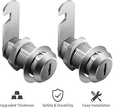 Cabinet Locks 2 Pack File Cabinet Locks Keyed Different 1 1 8 Inch Cam Lock Chrome Plated Zinc Alloy Fits On 1 Max Panel Thickness Secure Your File Cabinet And Drawer Rv Door Amazon Com