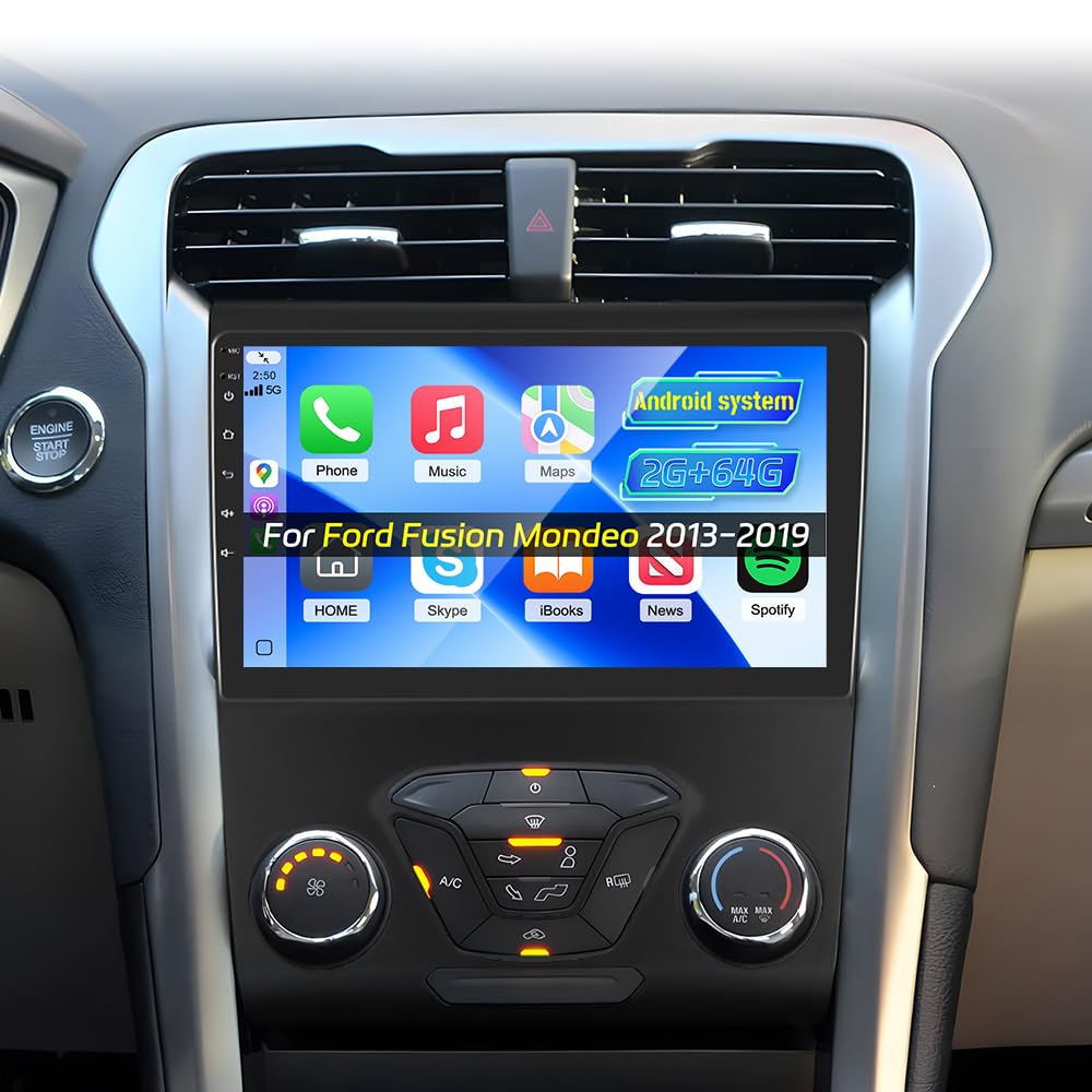 Photo 1 of [2+64G] Car Radio for Ford Fusion Mondeo 2013-2019 with Wireless Carplay and Android Auto - 9 Inch Touchscreen Android Car Stereo - DSP/Multiple UI/WiFi/GPS Navi/SWC + AHD Backup Camera