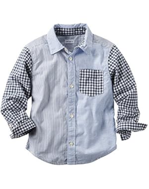 Carter's Baby Boys' Pattern-Block Button-Front Shirt - 24 Months