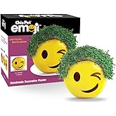 Chia Pet Emoji Winky with Seed Pack, Decorative Pottery Planter, Easy to Do and Fun to Grow, Novelty Gift, Perfect for Any Oc