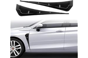 STYMART 2Pcs Car Fender Side Vents, ABS Carbon Fiber Exterior Sticker, Air Vent Trim Cover, Air Flow Intake Hole Grille Auto Exterior Accessories Universal (Black)
