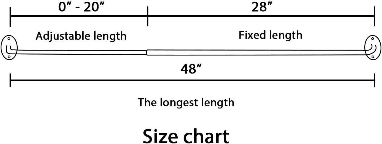 2 Pack Single Curtain Rods Wrap Around Curtain Rods Set Room Darkening Wrap Curtain Rods for Windows 28 to 48 Inch, 5/8 Inch Diameter, Black: Home & Kitchen